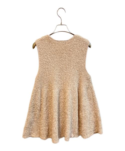 le.coeur blanc（ルクールブラン）le.coeur blanc (ルクールブラン) バタフライヤーンベスト　6265-325C ベージュ サイズ:Ｆの古着・服飾アイテム
