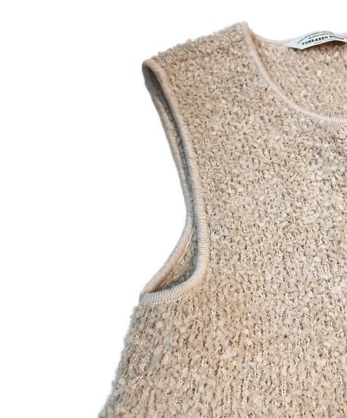 le.coeur blanc（ルクールブラン）le.coeur blanc (ルクールブラン) バタフライヤーンベスト　6265-325C ベージュ サイズ:Ｆの古着・服飾アイテム