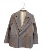 Mila Owenミラオーウェン）の古着「金釦ダブルブレザーコンパクトジャケット」｜グレー