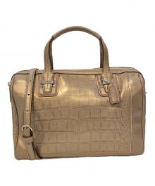 COACH（コーチ）の古着「クロコ型押し2WAYバッグ　F25329」｜ブラウン