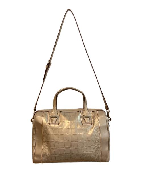 COACH（コーチ）COACH (コーチ) クロコ型押し2WAYバッグ　F25329 ブラウンの古着・服飾アイテム