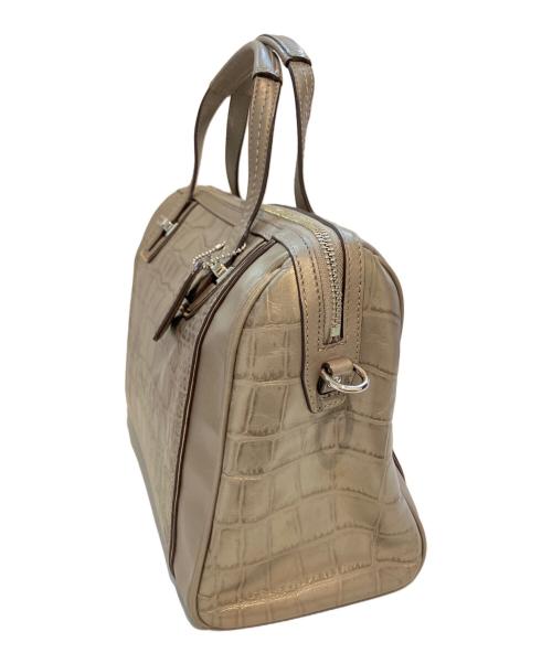 COACH（コーチ）COACH (コーチ) クロコ型押し2WAYバッグ　F25329 ブラウンの古着・服飾アイテム