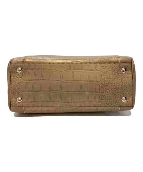 COACH（コーチ）COACH (コーチ) クロコ型押し2WAYバッグ　F25329 ブラウンの古着・服飾アイテム