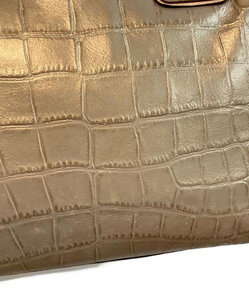 COACH（コーチ）COACH (コーチ) クロコ型押し2WAYバッグ　F25329 ブラウンの古着・服飾アイテム