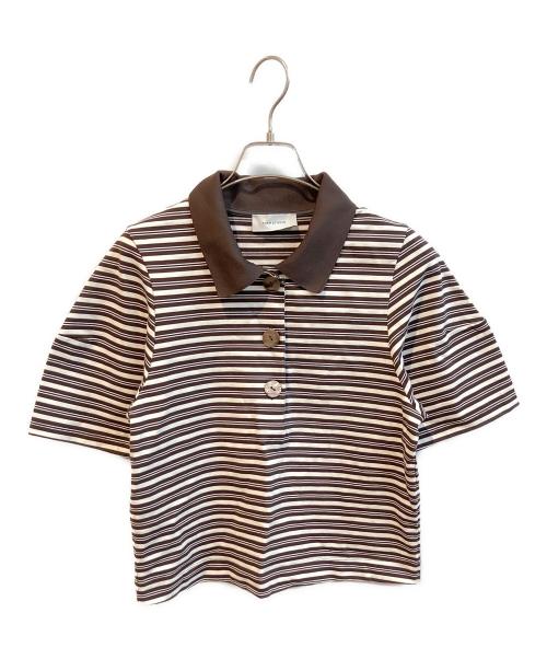 Adam et Rope（アダム エ ロペ）Adam et Rope (アダム エ ロペ) コクーンスリーブポロシャツ　GAM-05440-A ブラウン サイズ:Ｆの古着・服飾アイテム