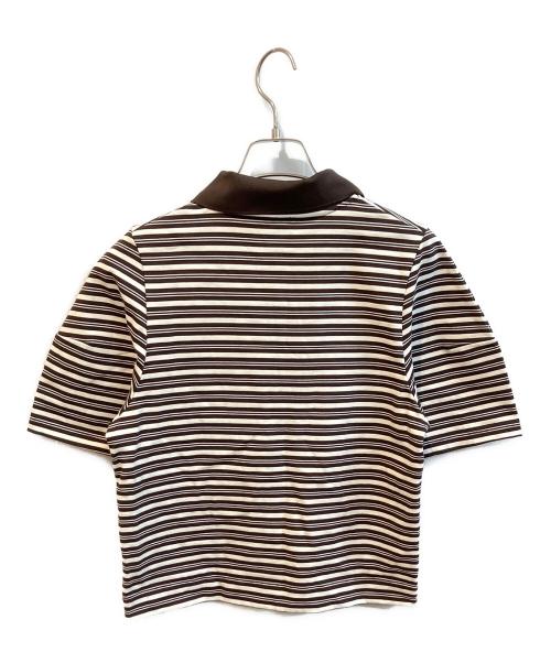 Adam et Rope（アダム エ ロペ）Adam et Rope (アダム エ ロペ) コクーンスリーブポロシャツ　GAM-05440-A ブラウン サイズ:Ｆの古着・服飾アイテム