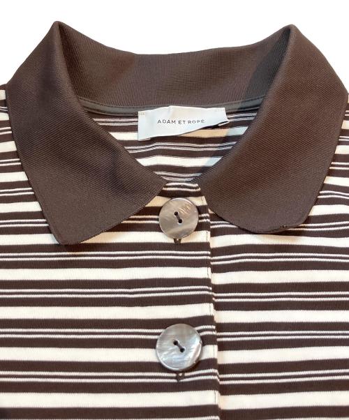 Adam et Rope（アダム エ ロペ）Adam et Rope (アダム エ ロペ) コクーンスリーブポロシャツ　GAM-05440-A ブラウン サイズ:Ｆの古着・服飾アイテム