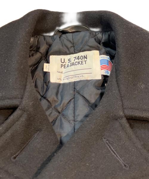 Schott（ショット）Schott (ショット) Pコート ブラック サイズ:Sの古着・服飾アイテム