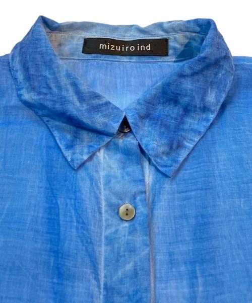 mizuiro-ind（ミズイロインド）mizuiro-ind (ミズイロインド) ピグメントダイオーバーシャツ ブルー サイズ:Freeの古着・服飾アイテム
