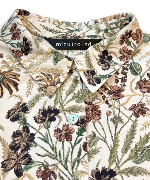 mizuiro-ind（ミズイロインド）mizuiro-ind (ミズイロインド) プリントベーシックシャツ ホワイト サイズ:Freeの古着・服飾アイテム