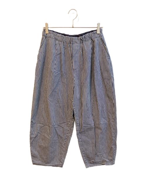 mizuiro-ind（ミズイロインド）mizuiro-ind (ミズイロインド) ヒッコリーワイドテーパードパンツ インディゴ サイズ:Freeの古着・服飾アイテム