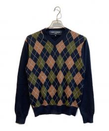 COMME des GARCONS HOMME（コムデギャルソン オム）の古着「アーガイルVネックニット　HB-N003」｜ネイビー