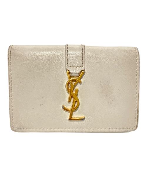 Yves Saint Laurent（イヴサンローラン）Yves Saint Laurent (イヴサンローラン) コンパクトウォレット ホワイトの古着・服飾アイテム