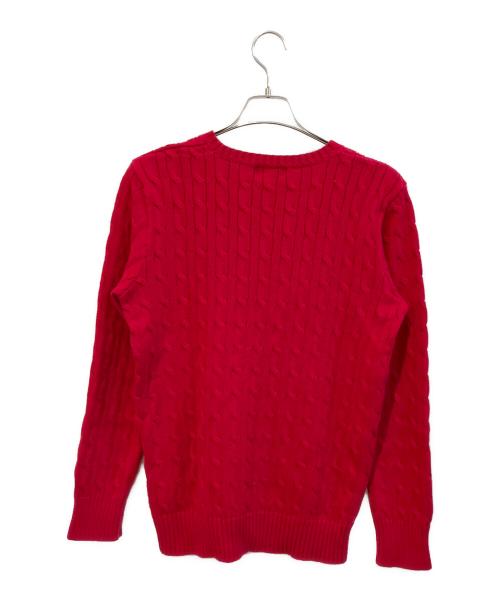 POLO RALPH LAUREN（ポロ・ラルフローレン）POLO RALPH LAUREN (ポロ・ラルフローレン) ケーブルニット レッド サイズ:XLの古着・服飾アイテム