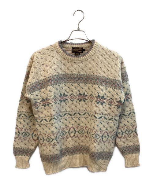 Eddie Bauer（エディーバウアー）Eddie Bauer (エディーバウアー) ノルディックニット アイボリー サイズ:Lの古着・服飾アイテム