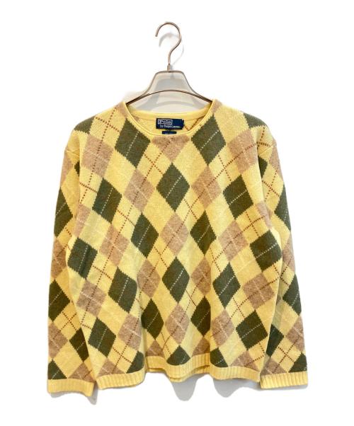 POLO RALPH LAUREN（ポロ・ラルフローレン）POLO RALPH LAUREN (ポロ・ラルフローレン) アーガイルニット イエロー サイズ:XLの古着・服飾アイテム