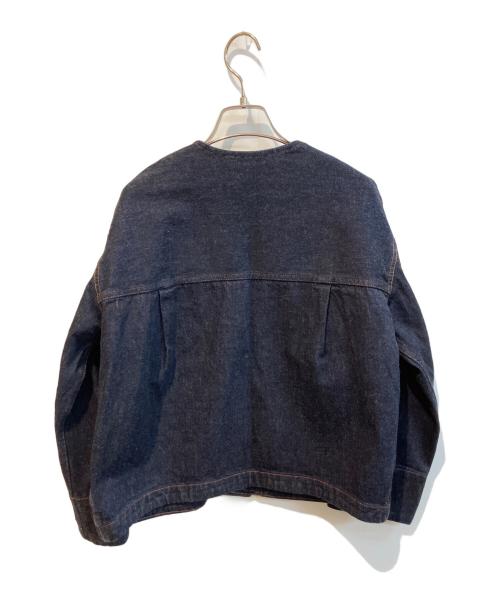 YUNI（ユニ）yuni (ユニ) ノーカラーデニムジャケット インディゴ サイズ:Freeの古着・服飾アイテム