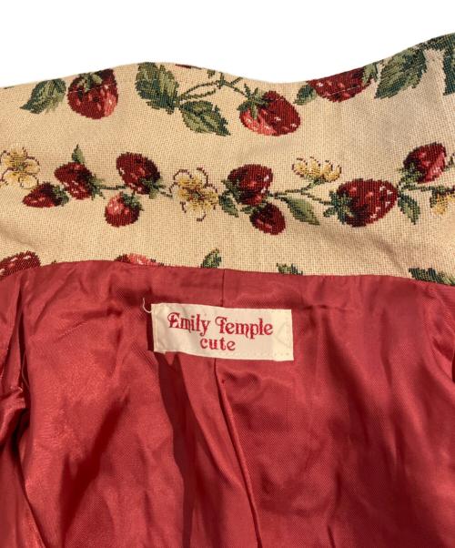 Emily Temple Cute（エミリーテンプルキュート）Emily Temple Cute (エミリーテンプルキュート) ストロベリーコート ベージュ×レッド サイズ:-の古着・服飾アイテム
