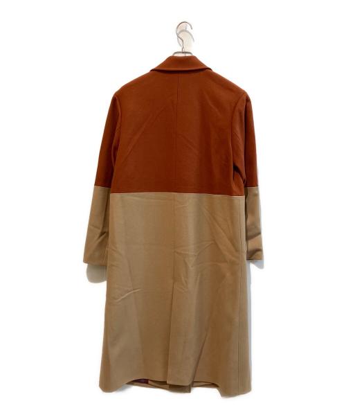 PS Paul Smith（ＰＳポールスミス）PS Paul Smith (ＰＳポールスミス) バイカラーダブルチェスターコート　SC.PS.NW.0130 ブラウン×ベージュ サイズ:40の古着・服飾アイテム