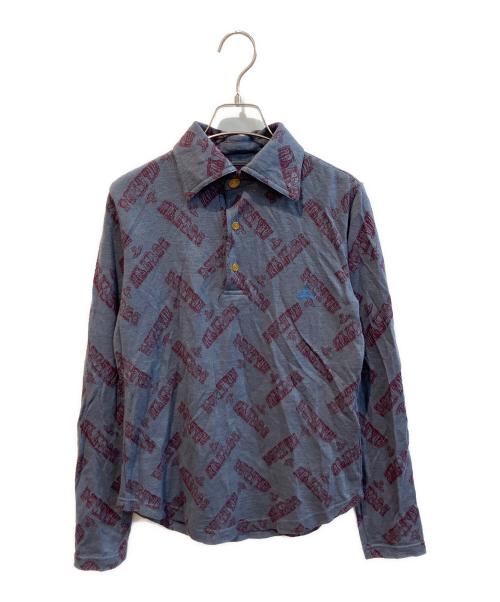 Vivienne Westwood man（ヴィヴィアン ウェストウッド マン）Vivienne Westwood man (ヴィヴィアン ウェストウッド マン) ニットポロシャツ　355-39324 ネイビー サイズ:Sの古着・服飾アイテム