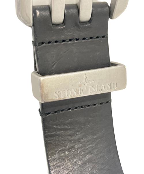 STONE ISLAND（ストーンアイランド）STONE ISLAND (ストーンアイランド) レザーベルト ブラックの古着・服飾アイテム