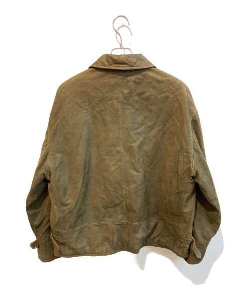 USED（USED）USED (USED) レザージャケット カーキ サイズ:Mの古着・服飾アイテム
