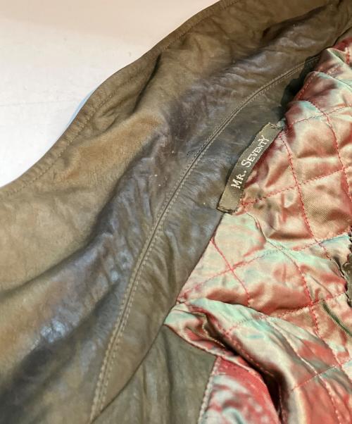 USED（USED）USED (USED) レザージャケット カーキ サイズ:Mの古着・服飾アイテム