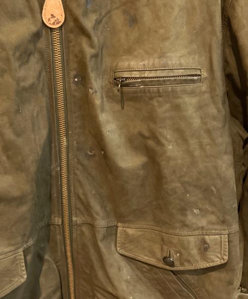 USED（USED）USED (USED) レザージャケット カーキ サイズ:Mの古着・服飾アイテム