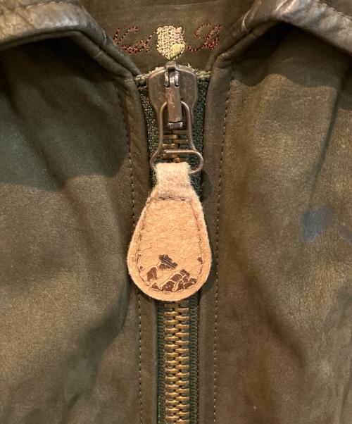 USED（USED）USED (USED) レザージャケット カーキ サイズ:Mの古着・服飾アイテム