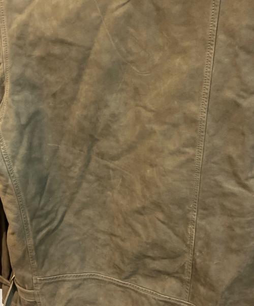 USED（USED）USED (USED) レザージャケット カーキ サイズ:Mの古着・服飾アイテム