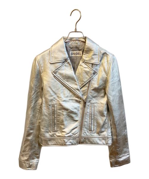 Snidel（スナイデル）Snidel (スナイデル) ラムレザージャケット シルバー サイズ:Ｓの古着・服飾アイテム