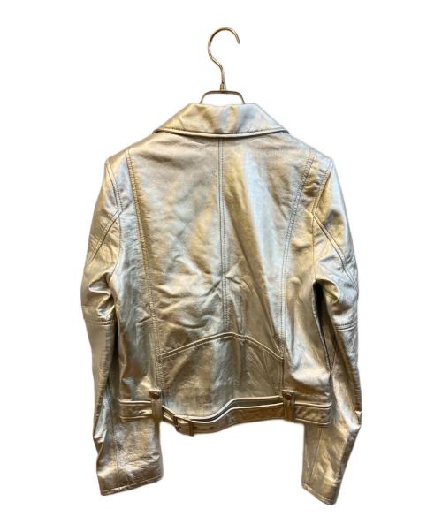 Snidel（スナイデル）Snidel (スナイデル) ラムレザージャケット シルバー サイズ:Ｓの古着・服飾アイテム