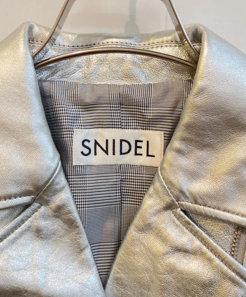 Snidel（スナイデル）Snidel (スナイデル) ラムレザージャケット シルバー サイズ:Ｓの古着・服飾アイテム