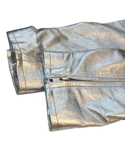 Snidel（スナイデル）Snidel (スナイデル) ラムレザージャケット シルバー サイズ:Ｓの古着・服飾アイテム