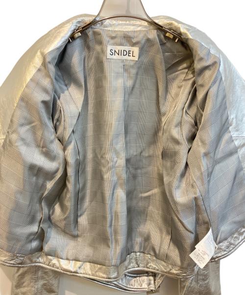 Snidel（スナイデル）Snidel (スナイデル) ラムレザージャケット シルバー サイズ:Ｓの古着・服飾アイテム