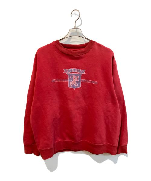 stussy（ステューシー）stussy (ステューシー) プリントスウェット レッド サイズ:Lの古着・服飾アイテム