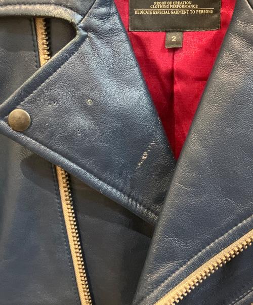 JACKROSE（ジャックローズ）JACKROSE (ジャックローズ) ダブルライダースジャケット ネイビー サイズ:2の古着・服飾アイテム