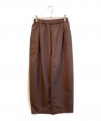 HeRIN.CYEヘリンドットサイ）の古着「ワイドパンツ/Cocoon tuck pants　530JST31-0201」｜ブラウン