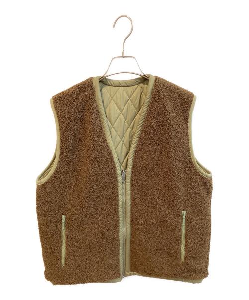 MARMARMAR（マーマーマー）MARMARMAR (マーマーマー) quilt reversible vest ブラウン サイズ:Freeの古着・服飾アイテム