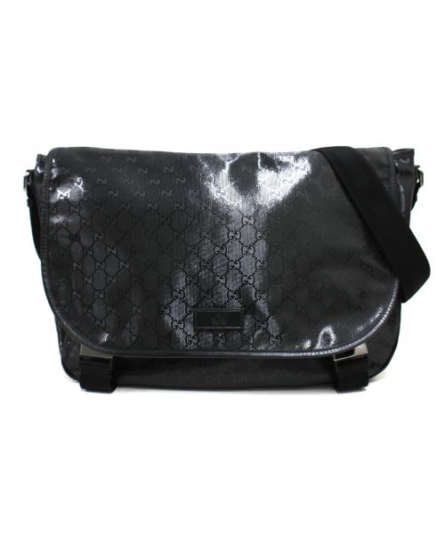 GUCCI（グッチ）GUCCI (グッチ) GGインプリメメッセンジャーバッグ ブラックの古着・服飾アイテム