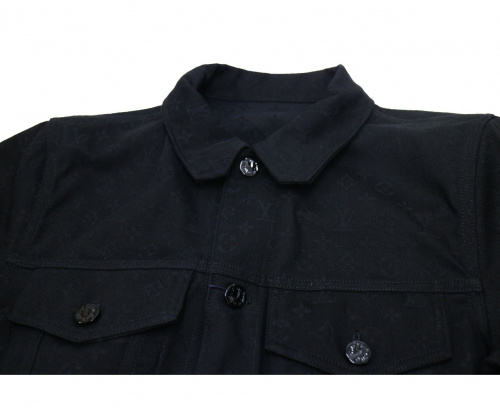 LOUIS VUITTON（ルイ ヴィトン）LOUIS VUITTON (ルイヴィトン) モノグラムデニムジャケット ブラック サイズ:50の古着・服飾アイテム