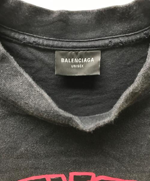 BALENCIAGA（バレンシアガ）BALENCIAGA (バレンシアガ) カレッジロゴペイントTシャツ ブラック サイズ:ＸＳの古着・服飾アイテム