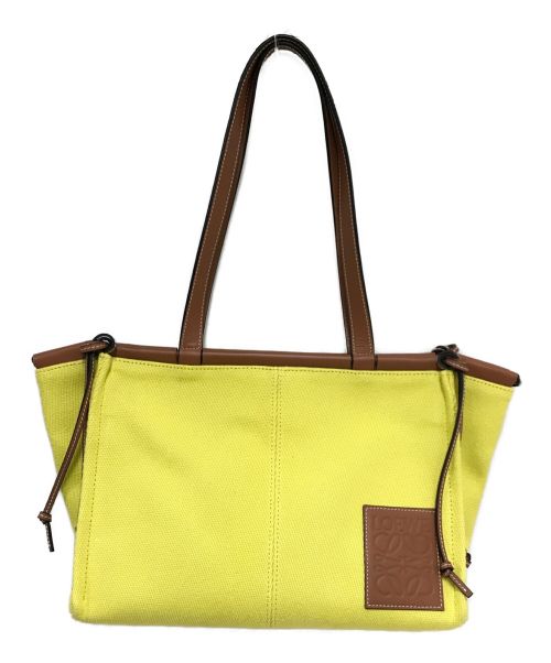 LOEWE（ロエベ）LOEWE (ロエベ) クッショントートバッグ イエロー×ブラウン サイズ:表記なしの古着・服飾アイテム