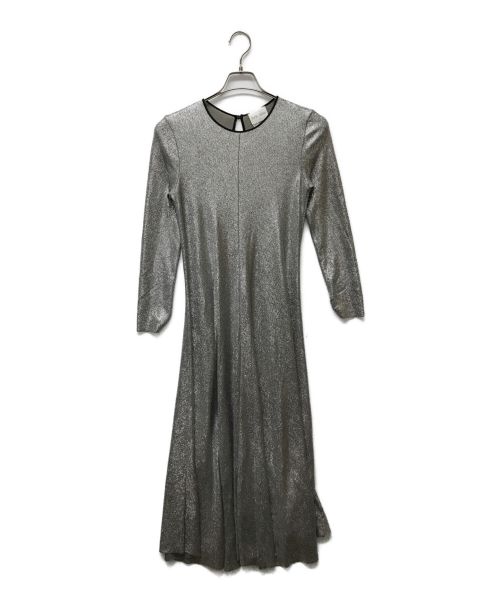 forte forte（フォルテ・フォルテ）forte forte (フォルテ・フォルテ) ストレッチメタリックL/Sドレス シルバー サイズ:Mの古着・服飾アイテム