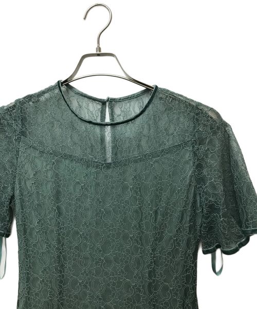 LAGUNA MOON（ラグナムーン）LAGUNA MOON (ラグナムーン) LADYウエストクロスナローレースワンピース グリーン サイズ:Sの古着・服飾アイテム