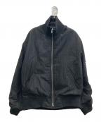 hotel palace×nano・universeホテルプレイス×ナノ・ユニバース）の古着「レインストライプ中綿ダブルジップブルゾン」｜ブラック