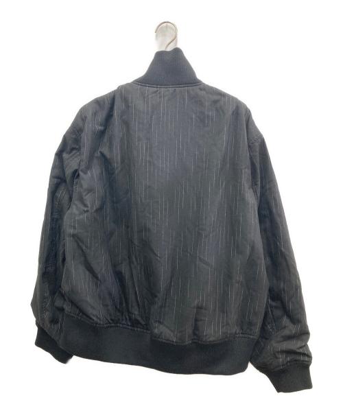 hotel palace（ホテルプレイス）hotel palace (ホテルプレイス) nano・universe (ナノ・ユニバース) レインストライプ中綿ダブルジップブルゾン ブラック サイズ:Lの古着・服飾アイテム