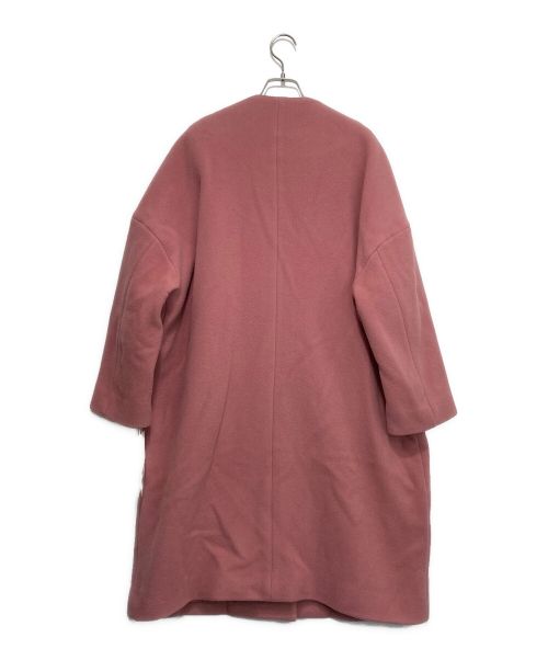 Mila Owen（ミラオーウェン）Mila Owen (ミラオーウェン) ノーカラーミドル丈コート ピンク サイズ:1の古着・服飾アイテム