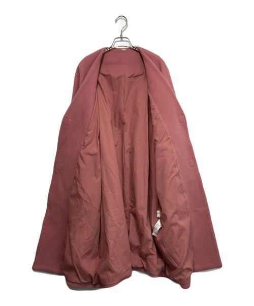 Mila Owen（ミラオーウェン）Mila Owen (ミラオーウェン) ノーカラーミドル丈コート ピンク サイズ:1の古着・服飾アイテム