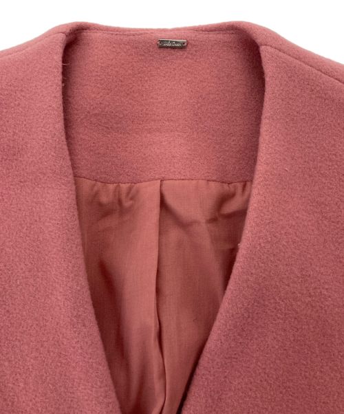 Mila Owen（ミラオーウェン）Mila Owen (ミラオーウェン) ノーカラーミドル丈コート ピンク サイズ:1の古着・服飾アイテム